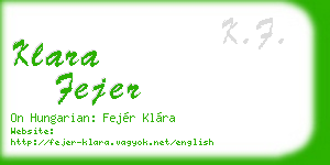 klara fejer business card