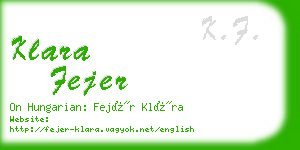 klara fejer business card